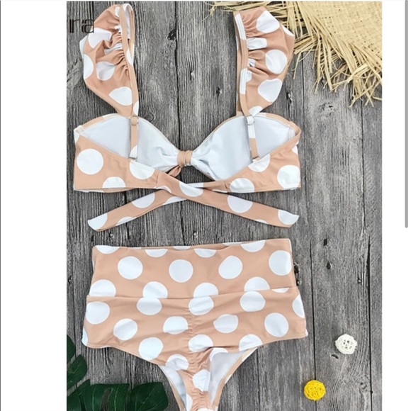Polka Dot High Waist Bikini Set - Picture 3 of 5